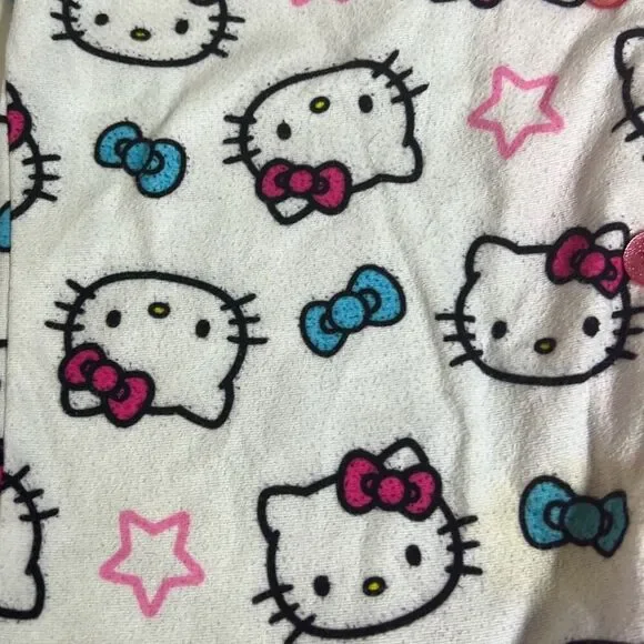 Sanrio Girl's White Pink Hello Kitty Flame Resistant Pajama Top Size M 7/8 - Picture 9 of 9